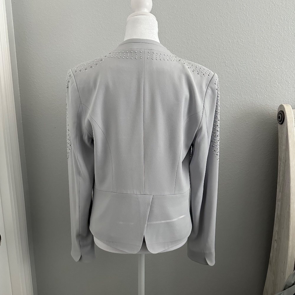 Suite Jacket Cache Gray Rhinstone Size 8 - image 2